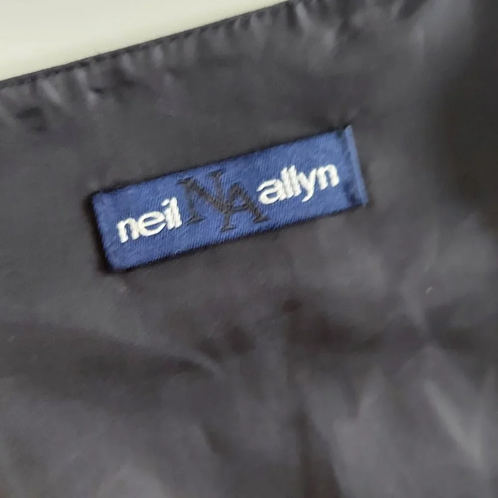 Neil Allyn Five Button Tuxedo Vest Mens Size XL Black Pockets
